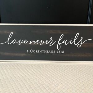 Love Never Fails Wall Decor - Black and White